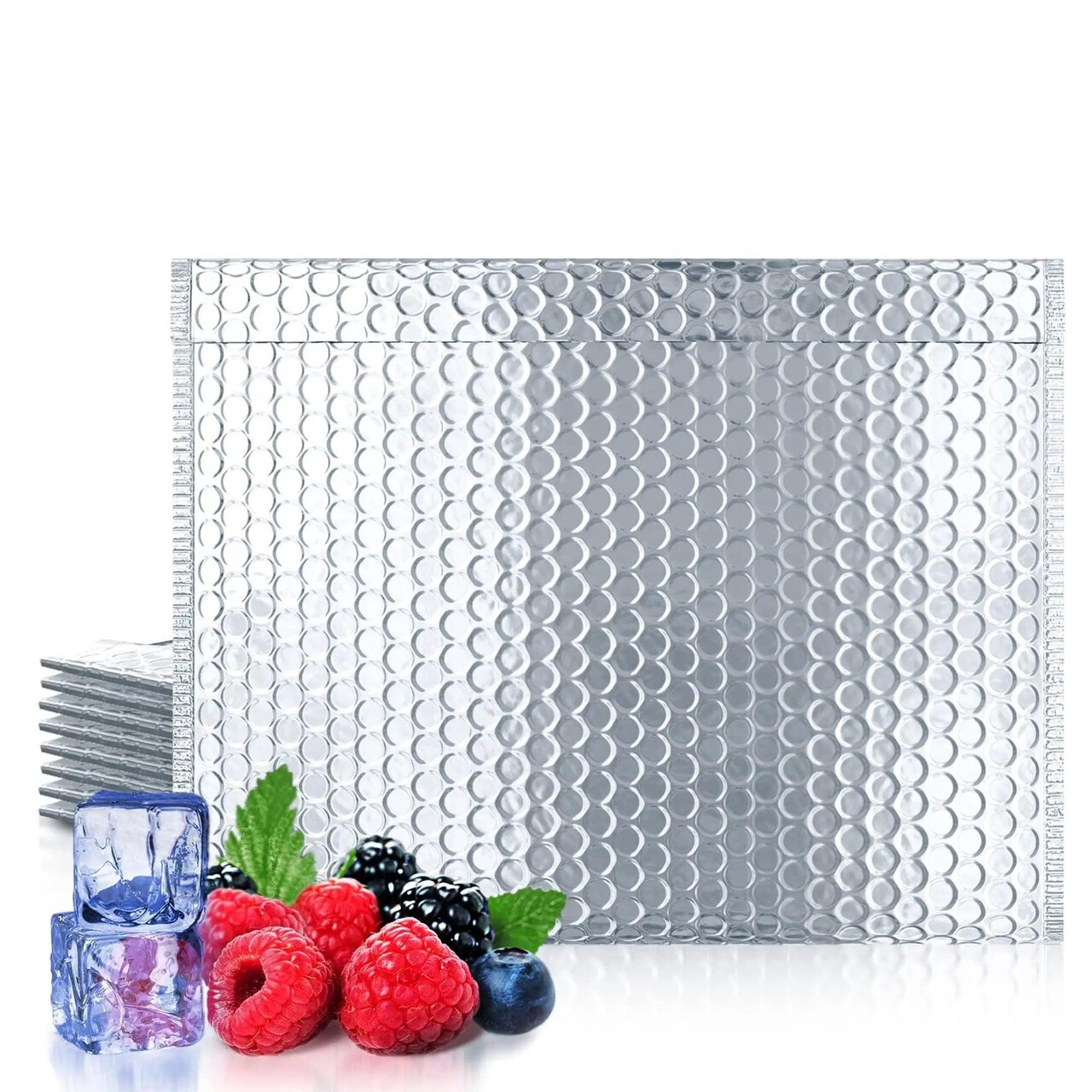 Thermal Insulated Bubble Mailers 13.75 x 10.5 Silver Foil Insulated Shipping Bags for Food 10 Pack Metalized Self Seal Padded Envelopes TamperProof Packaging Bags for Hot and Cold Food